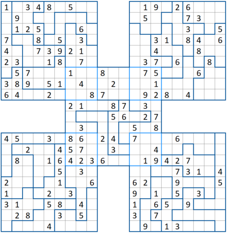 Sudoku Samurai Irregolare