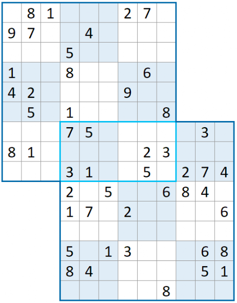 Sudoku Doppio 2 Settori Condivisi