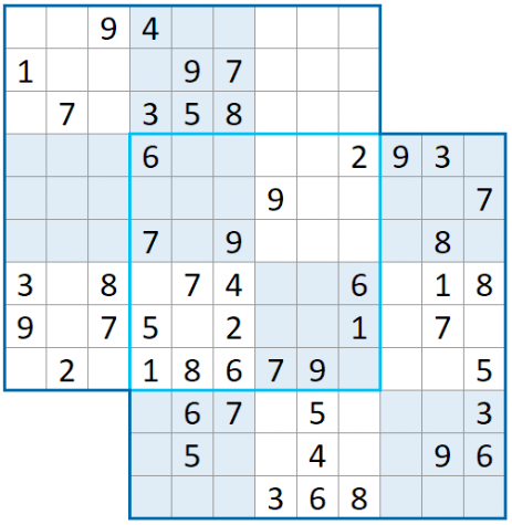 Sudoku Doppio 4 Settori Condivisi