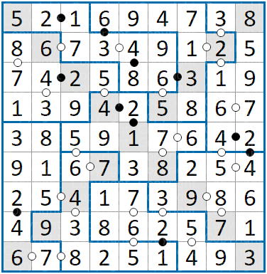 Sudoku Kropki Irregolare Diagonale