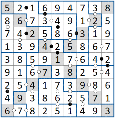 Sudoku Kropki Irregolare Diagonale Sudoku Kropki Irregolare Diagonale