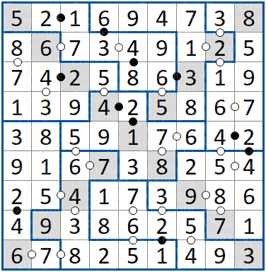 Sudoku Kropki Irregolare Diagonale